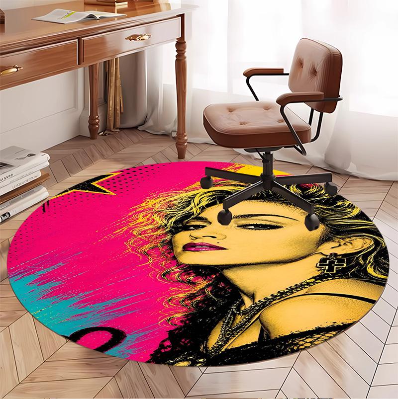 Runder Teppich mit Marilyn Monroe Muster, Innen-/Außenmatte, für Picknick, Spielzimmer, Schlafzimmer, Büro, Wohnzimmer, Heimdeko Teppich, Geburtstagsgeschenk