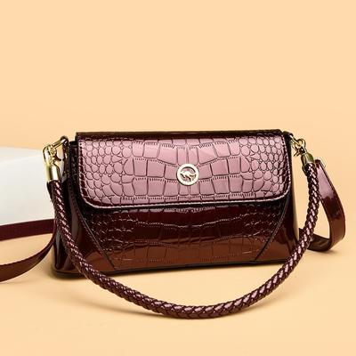 Light Luxury Versatile Underarm Bag Women's New Crocodile Pattern Portable Small Square Bag Texture Commuter Shoulder Messenger Bag