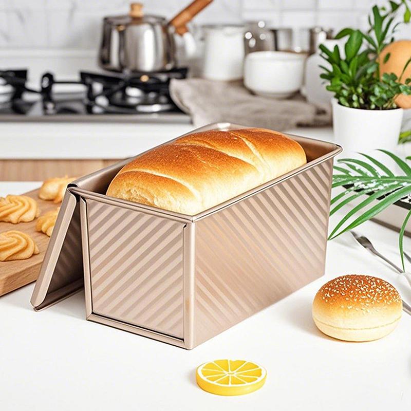 1 ks Obdélníková forma na bochník s víkem Forma na pečení do trouby Dort Nepřilnavá Vlnitá Forma na toast z aluminizované oceli Nástroj na pečení chleba