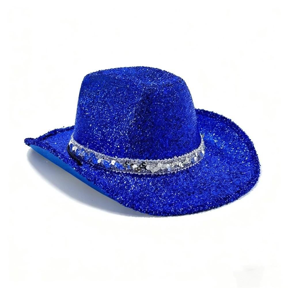 Unisex Sequin Bowler Hat Solid Color Fedoras Hat Cool Jazz Hat Halloween Party
