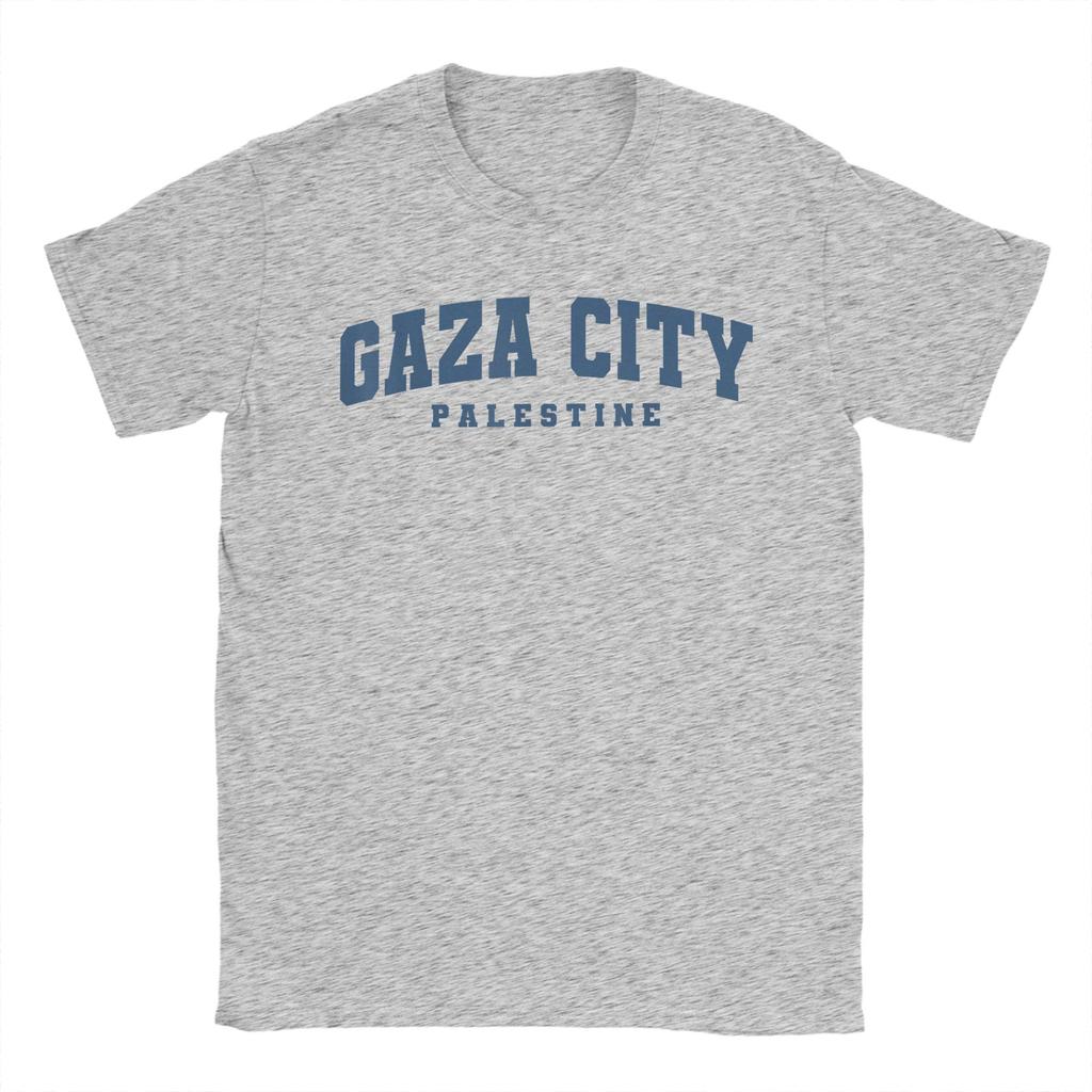 Gaza City Palestine Urban T Shirt Summer  Hipster T Shirts Men 100 Cotton Crewneck Oversized Tees Short Sleeve Y2K Funny Tshirt