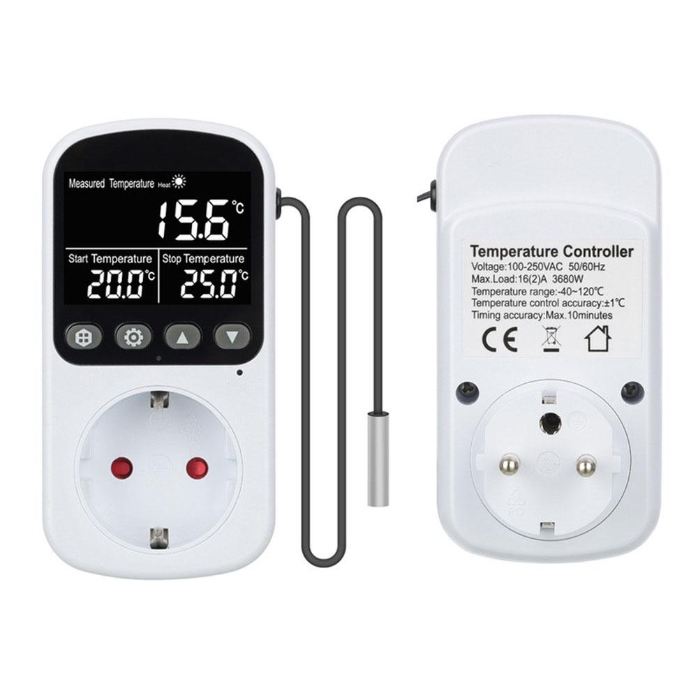 EU Outlet Plug Digital Thermostat Socket Temperature Controller Timer Switch Accuracy Cooling Heating Regulator Thermometer