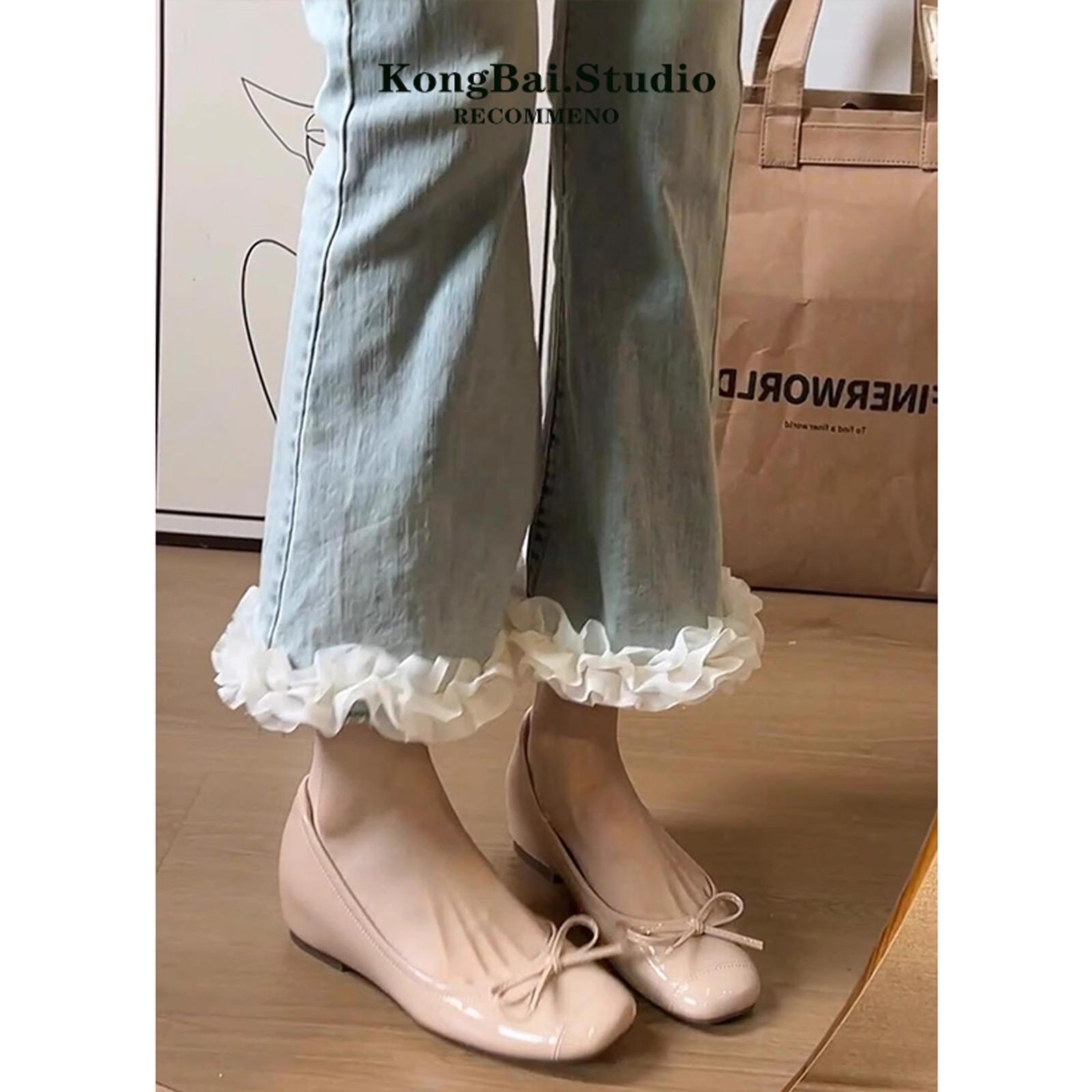 

Туфли женские телесного цвета 2025 года, новые, с внутренней стороны, увеличивающие высоту, плоские туфли, балетки французского темперамента, легкие, с мягкой подошвой, шапочки 40 абрикосовый