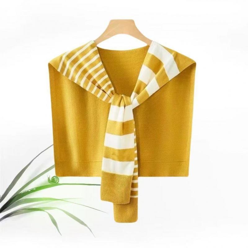 Elegantes Tuch kombiniert mit einem Hemd für Frühling und Herbst 2026 Neues gestreiftes Stricktuch und Schulterschutz Doppelt verwendbarer Umhang