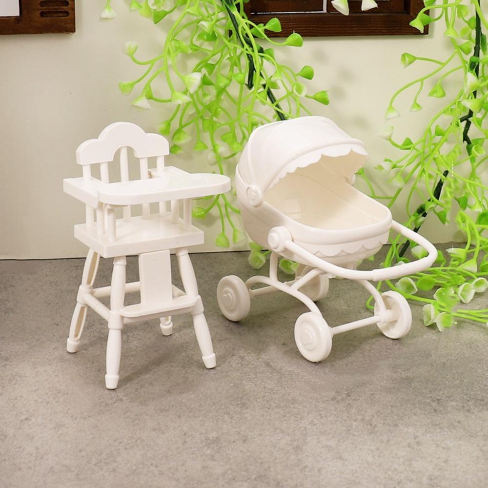 Simulation Dollhouse Stroller Pretend Play Dollhouse Baby Furniture  Model Decoration