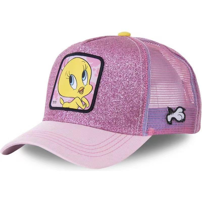 Cartoon Anime Baseball Cap Cute Embroidery Mickey Donald Duck Sun Hat Adjustable Outdoor Trucker Mesh Hat Fashion Boy Hip Hop Urban Street Stylecap