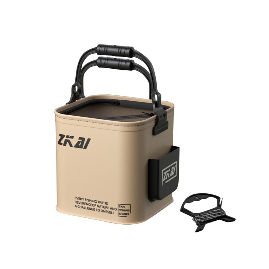 Foldable Fishing Bucket 8L Thickened Edging 3D Thickening EVA Waterproof Outdoor Camping Multifunction Fishing Bucket