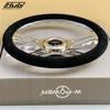 Modified Tuning Steering Wheel Flat Corn Round Shape PCD 70MM Universal Long Spoke JDM 14Inch Drift Car Steering Wheel