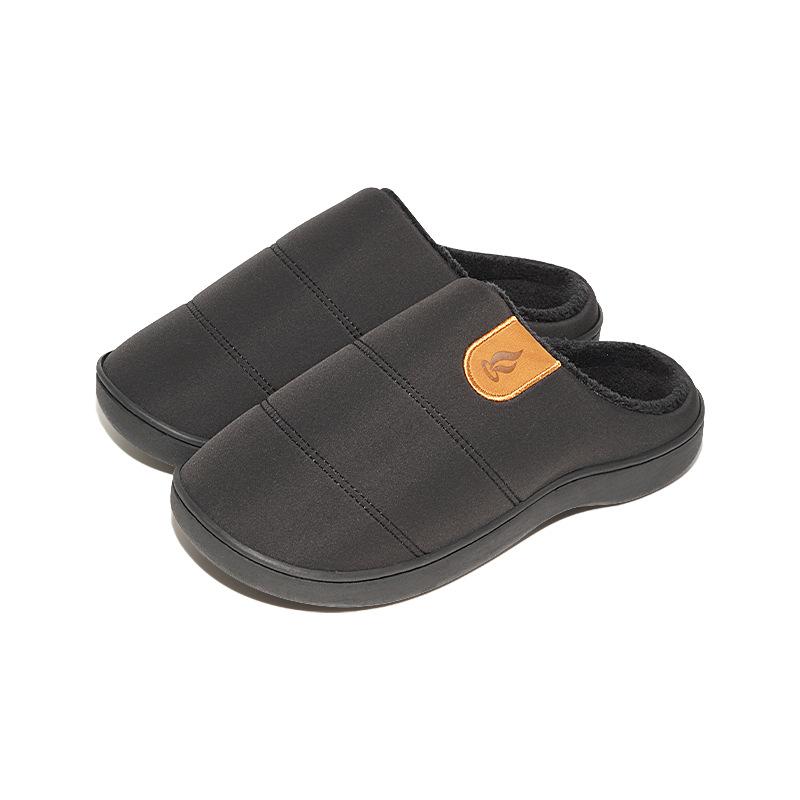 Waterproof Cloth Fuzzy Slippers for Indoor Home Use, Anti Slip and Warm, Thick Bottom with Fleece, Autumn and Winter Cotton Slippers