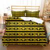 Digital Striped Pattern Floral 3D Digital Printing Bedding Quilt Cover Three-Piece Set