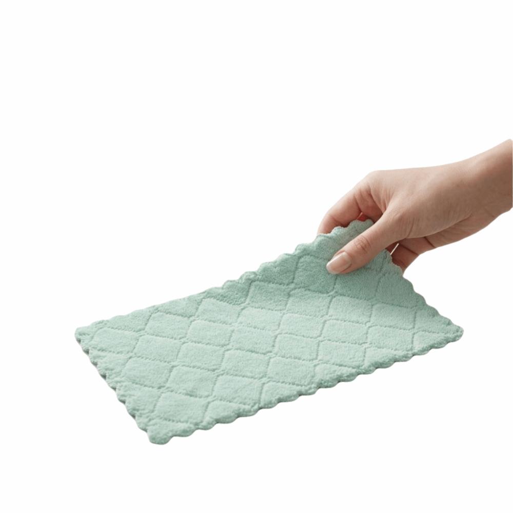 12pcs Thick Soft Kitchen Dish Cloth Super Absorbent Double-Sided Towel  Kitchen Cleaning