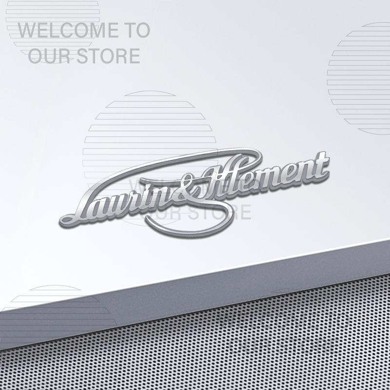 HGWE4 Car Decor Metal Laurin & Klement L&K Letter Emblem 3D Sticker Accessories For Skoda Superb Octavia Rapid Tail Rear Trunk Decals