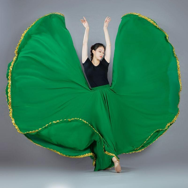 720-degree Large Swing Skirt, Double-layer Phnom Penh Chiffon Skirt, Xinjiang Dance Costume, A-line Skirt, Folk Dance Skirt