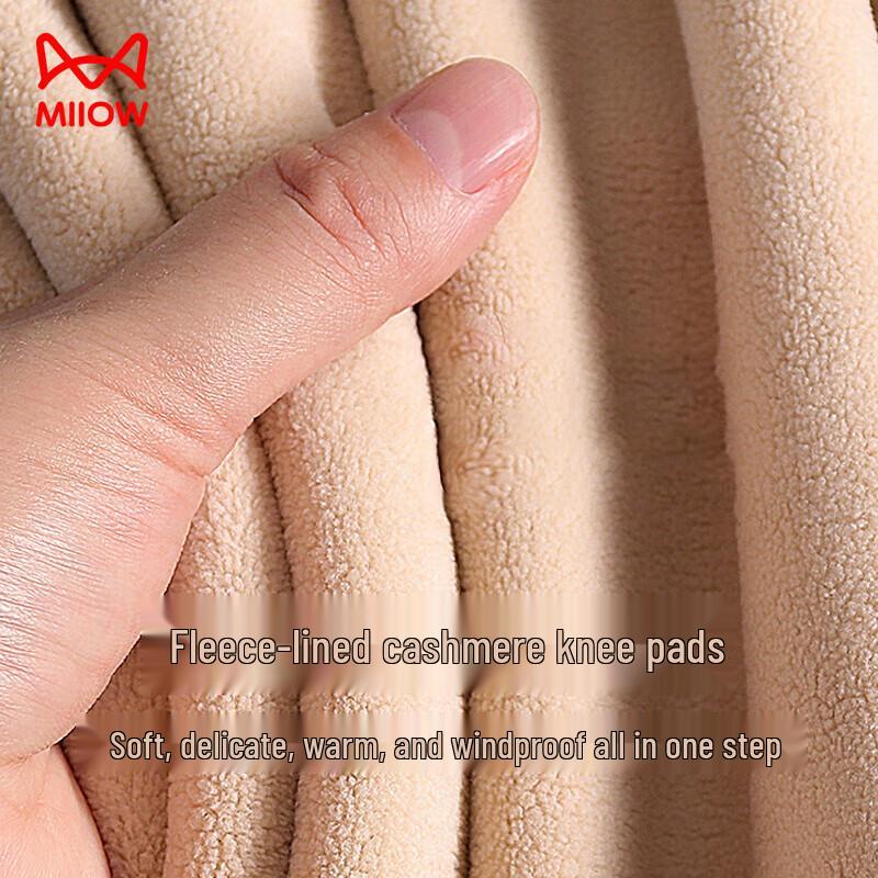 Mao Ren Men's Thickened Fleece-Lined Thermal Pants with Wool Knee Pads