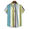 Hawaiianische Herren-Streifenshirts Für Bluse Herren Camisa Social Kurzarm Lässiges Oberteil Übergröße Fitnessstudio Kleidung Mode Herren Vintage