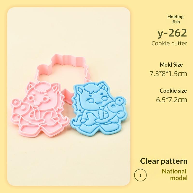 2026 DIY Chinese New Year Cartoon Biscuit Mould Cookie Cutter 3D Pressing Baking Mould Spring Festival Decorating Tools