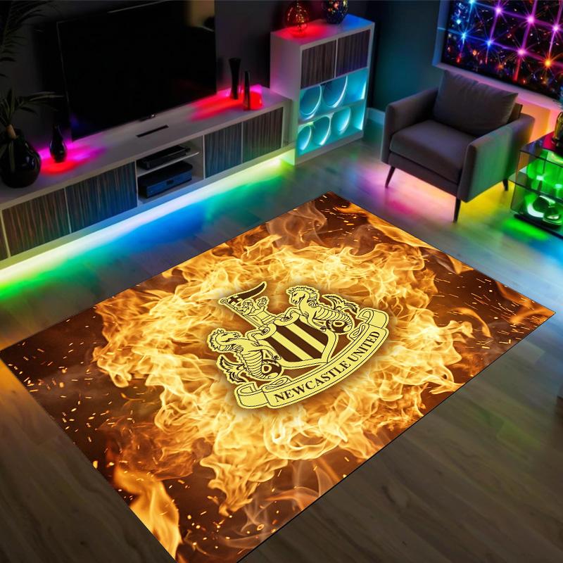 Newcastle United Football Design Welurowy Kryształowy Dywan Przytulny Nie?Antypoślizgowy Dywan Wzorzysty Do Sypialni Salonu Przedpokoju