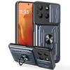 For Motorola Moto G15 4G Case PC+TPU Kickstand Phone Back Cover with Camera Slider