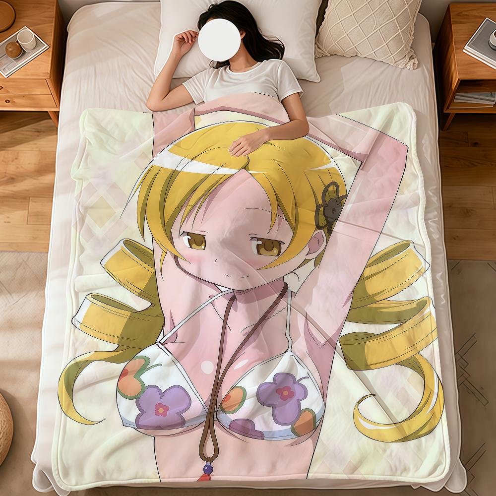 Anime Cute p-Puella Magi Madoka Magica Soft Warm Plush Blanket Dormitory Sofa Living Room Pet Hogar Bedroom Gift Home Flannel