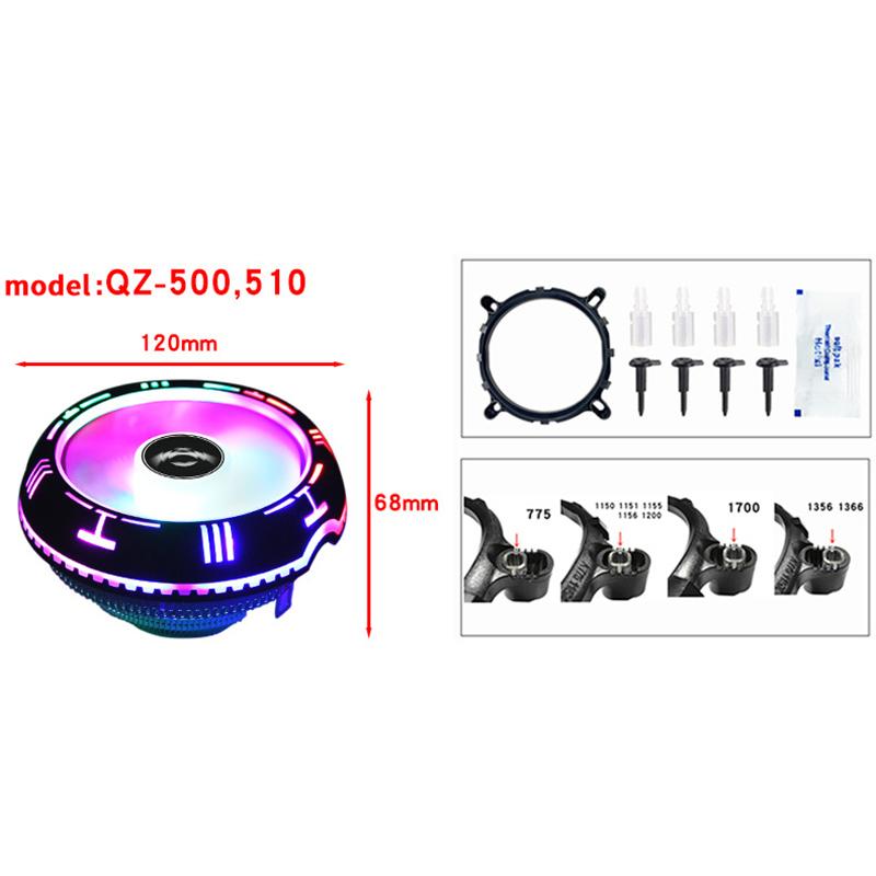 Cpu Cooling Is Suitable For Lga775/1150/1151/1155/1156/1200 For Fast Heat Dissipation And Efficient Operatio110Mm Fan Led