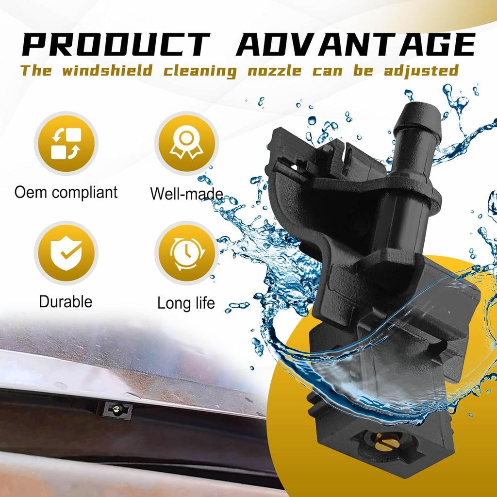 2 pcs Windshield Washer Nozzles, Compatible with Toyota RAV-4 2006-, Corolla 2006-2014, Camry 2018-2025, Lexus ES250 -2024, GX460 2010- etc, Replace