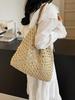 Summer Straw Woven Beach Bag - Large Capacity Shoulder Bag for Travel & Commuting