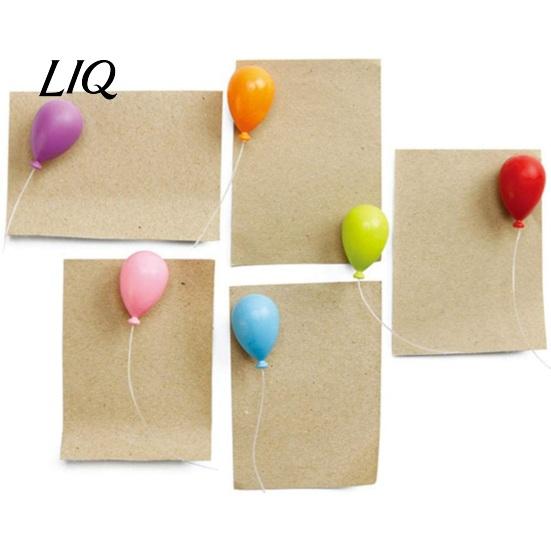 Decorative Refrigerators Magnet 6Pcs/Set 3D Balloon Refrigerator Magnet, Shape Memo Photo Kitchen Magnetic Holder for Whiteboard Locker Fridge