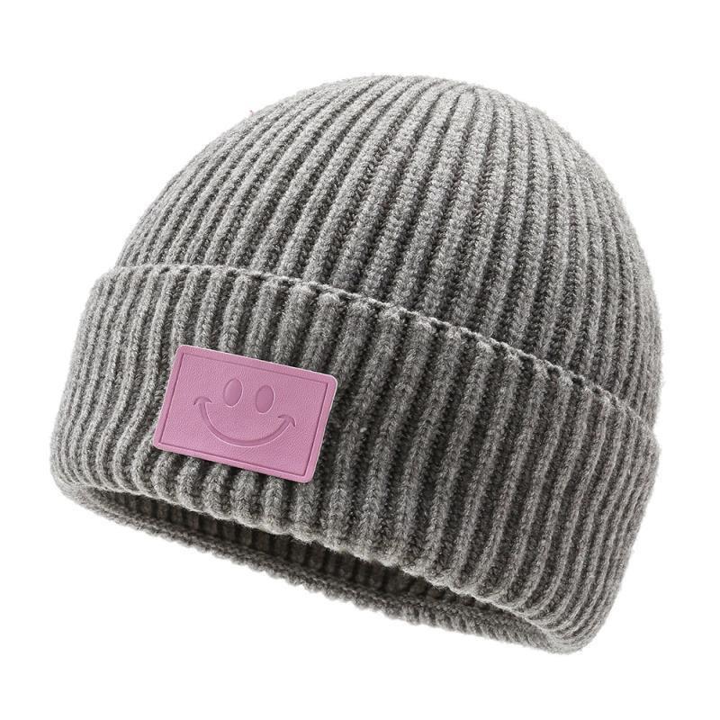 New Year of the Tiger Fashionable Smiley Versatile Knitted Hat Woolen Hat for Women National Trend High Version Winter Warm Cotton Hat