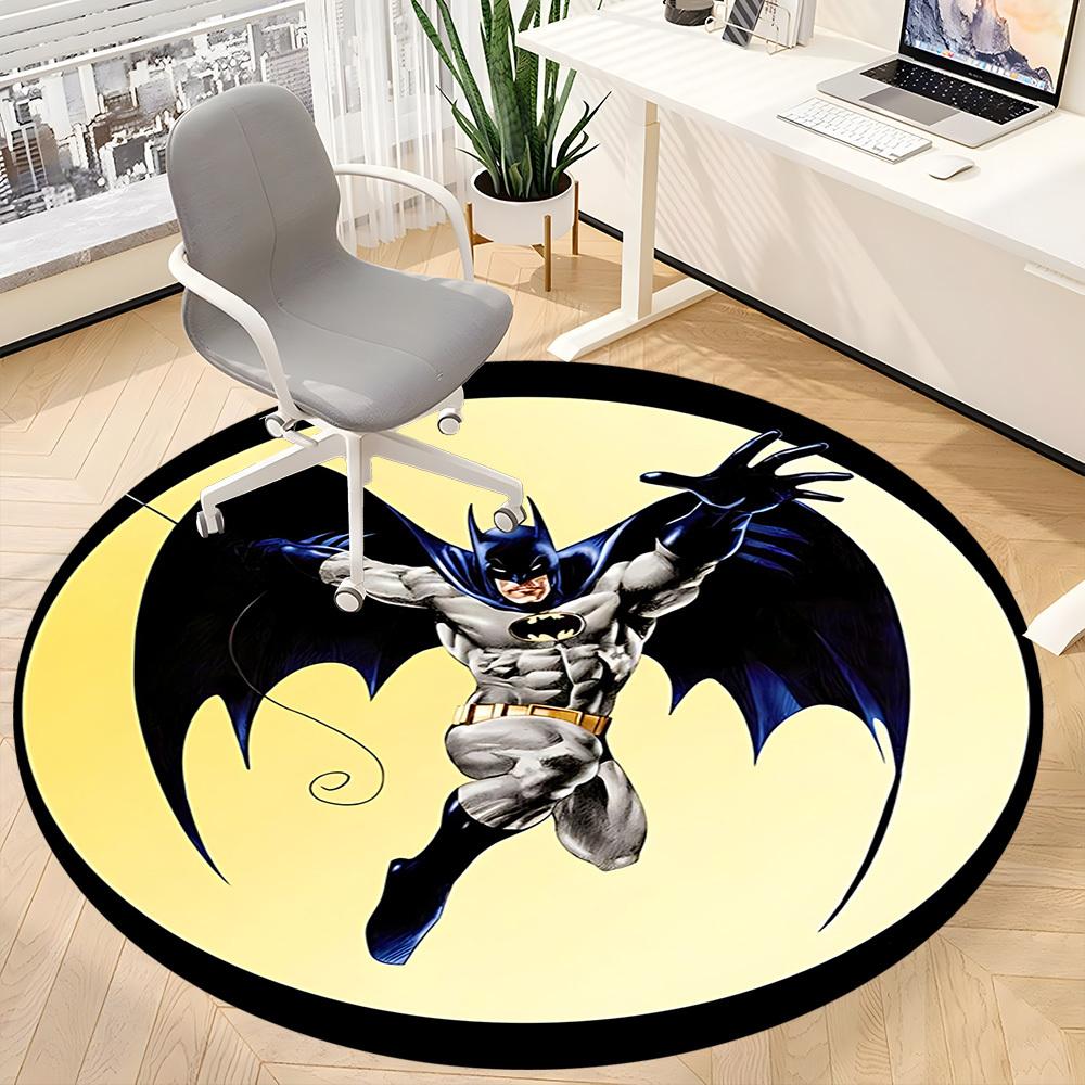 1pc Batman Logo Office Round Area Rug, Under Office Chairs Bedroom Living Room Home Decor, Room Deco, Available in Various Sizes