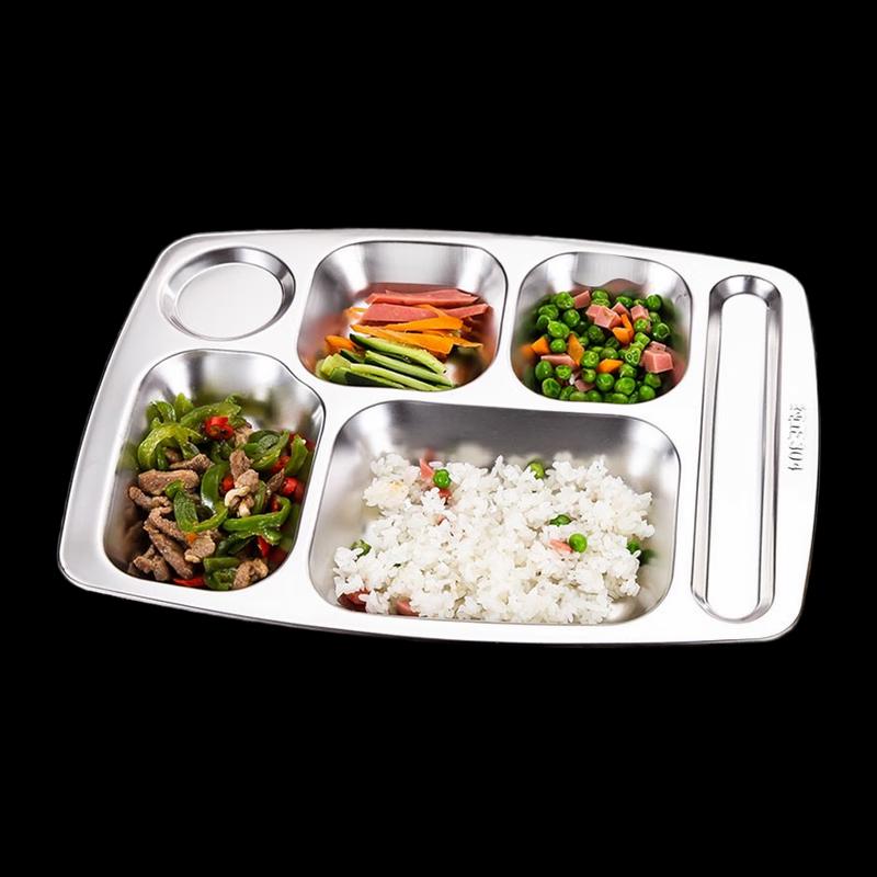 304 Stainless Steel Divided Lunch Plate
