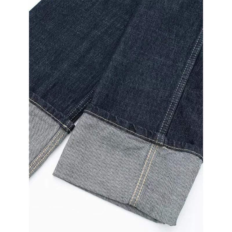 Spring Autumn Women Pockets Denim Blue Single Breasted Jackets Vintage Lapel Neck Long Sleeves Female Chic Lady Jacket