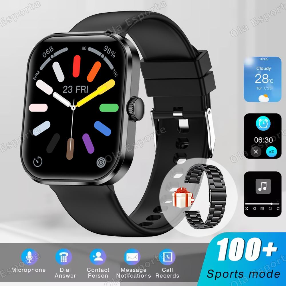 New Smart Watch Full Touch Screen Bluetooth Call AI Voice Heart Rate Waterproof Watches Sport Bracelet Smartwatch Women Men
