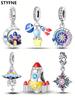 Charms Plata The Universe The Moon The Stars Beads Charm Copper Plated Fit Charms Original Bracelet For Jewelry Making Diy Charm