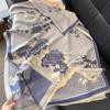 Retro Floral Chinese-Style Imitation Cashmere Shawl for Women - Cozy Winter Office Blanket & Elegant Air-Conditioned Room Scarf for Mothers