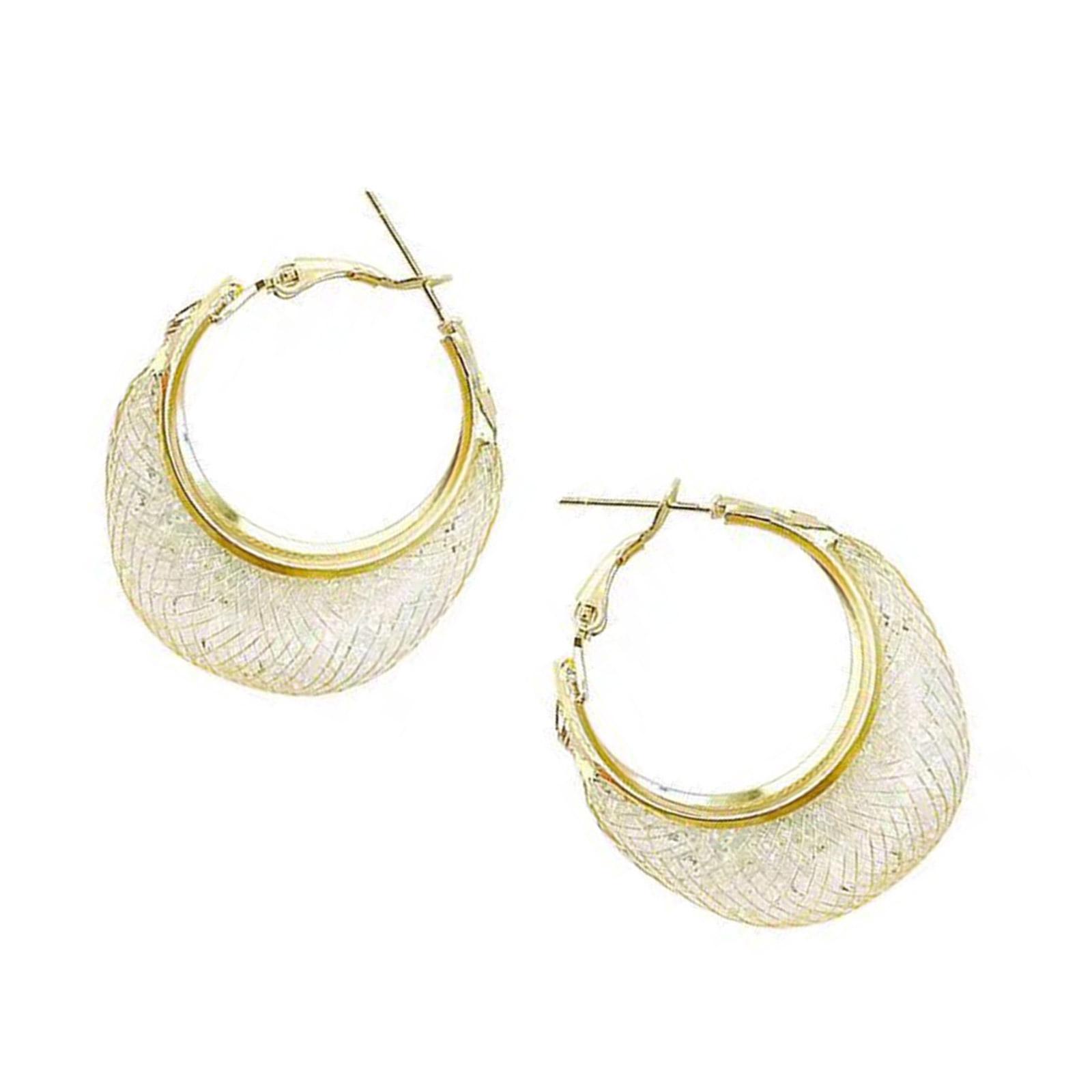 

Portable Sturdy Metal Round Earrings Jewelry Accessory for Fashionable Women Ladies Versatile for Various Occasions 1