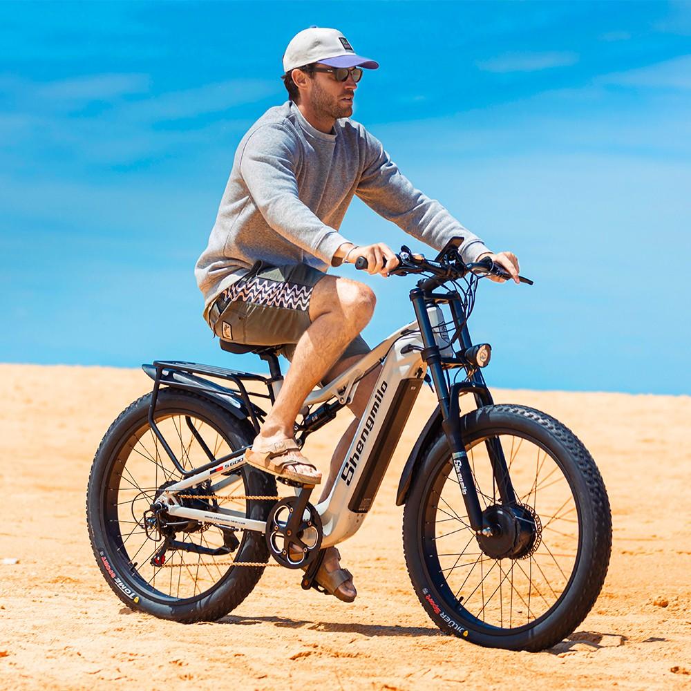 Shengmilo S600 2000W Electric Mountain Bike, 48V 17.5Ah Samsung Battery, Hydraulic Brakes, 26" Fat Tyres, Shimano 7-Speed - Men's E-Bike