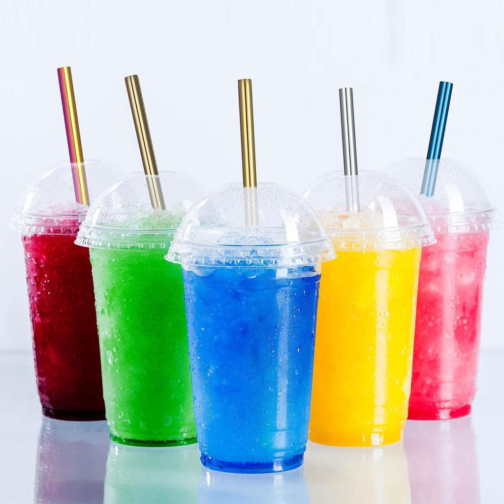 12mm Metal Boba Straws Reusable Bubble Tea Straws Reusable Jumbo Smoothie Straws 304 Stainless Steel Cocktail Drinking Straws