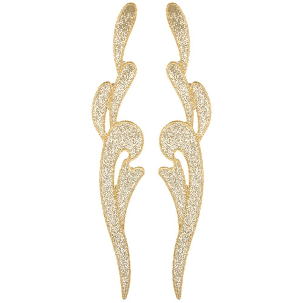 2 Pieces Gold Silver Sequin Flower Patch Collar Decoration Baroque Applique Crafts Projects