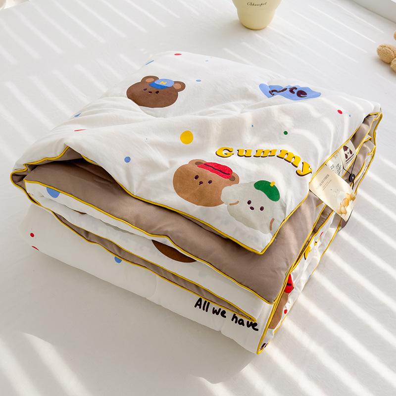 Baby And Toddler Skin Friendly Cartoon Cooling Quilt Pure Cotton Summer Blanket Washable Children's Air Conditioning Quilt