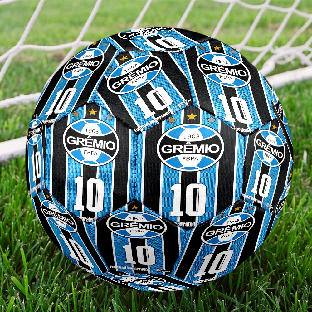 Gre-mio Football Badge Printed Size 5 Soccer Balls, High-Quality, Anti-Slip, Protective Football, A Unique Gift , Birthdays, Christmas Gifts