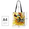 Painted Canvas Tote Shoulder Bag Women Cute Print Harajuku Casual Shopping Handbag Reusable Large Capacity Beach Bag