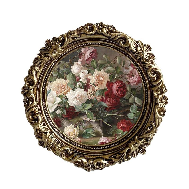 Round Resin Photo Frame Corrosion-resistant Not Fragile Living Room Dining Room Bedroom Entrance Hall Background Wall Decoration