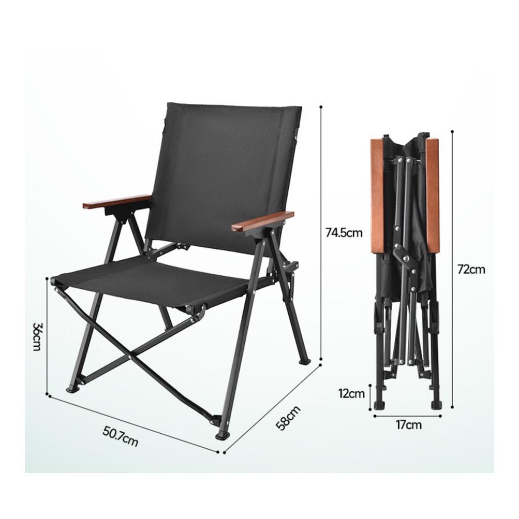Fold-Flat Camp Chair Carbon Steel Frame Folding Camping for Sketching