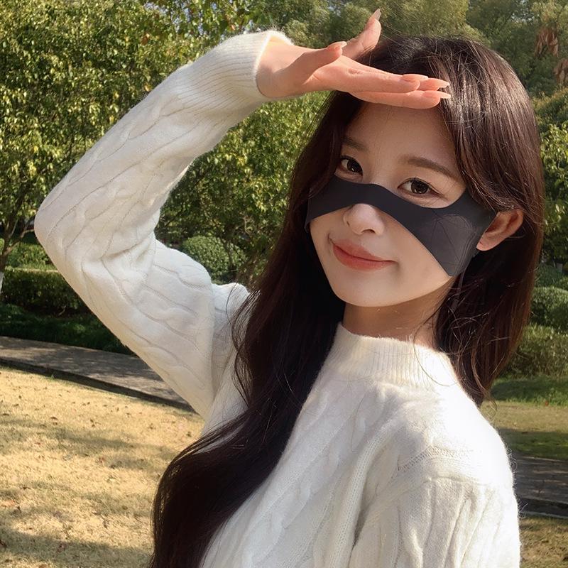 Women's Outdoor UV Protection Butterfly Face Mask - Ice Silk, Seamless & Ear-Hanging Design for Running