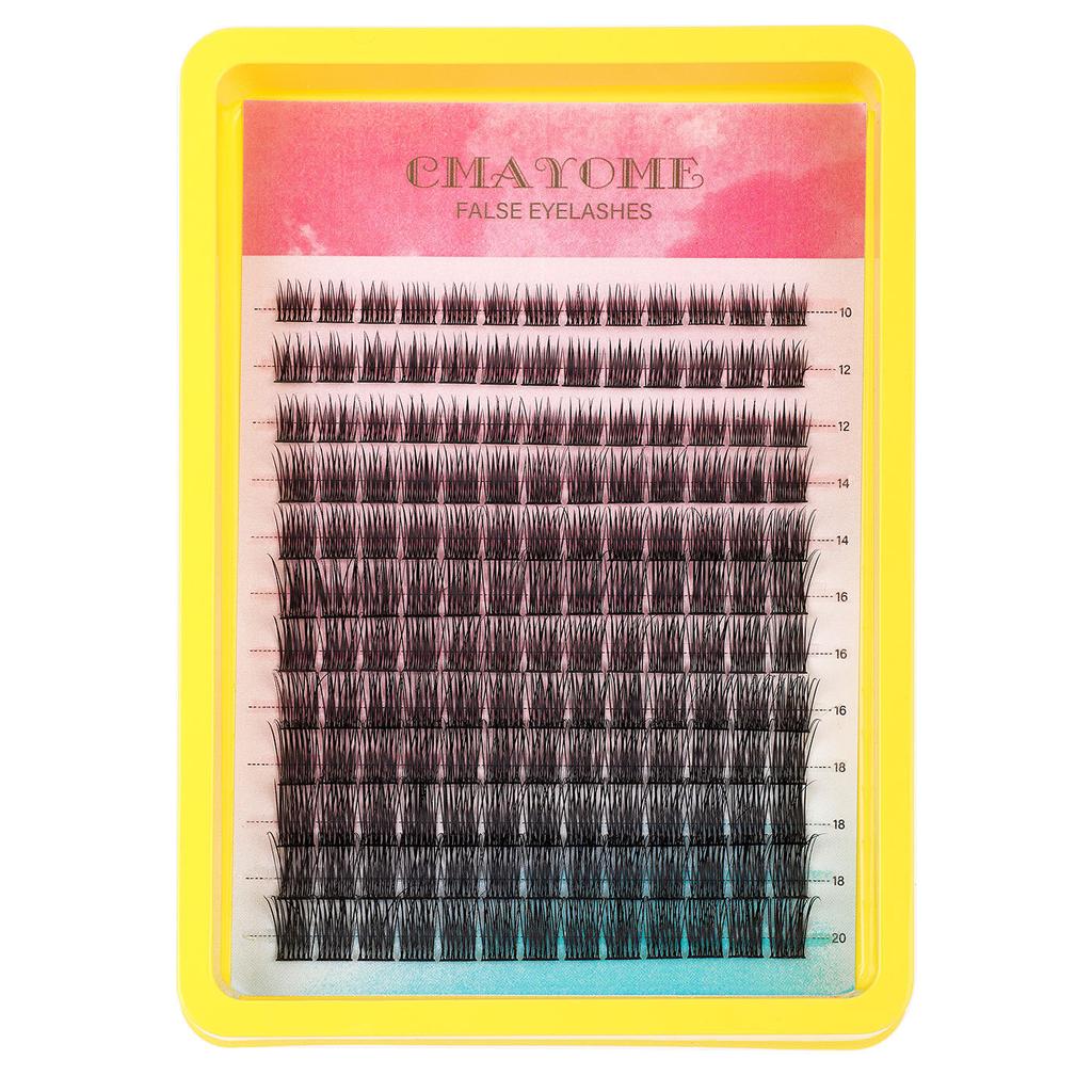Single Cluster C Curved Multi-Hair False Eyelash Set 10-20Mmdiy Segmented Grafting Thick Eyelashes
