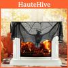 Elegant Black Lace Spider Web Bat Scarf Cover For Halloween Fireplace Decor