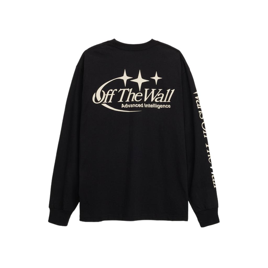 Vans Advanced Vee Printed Pattern Crew Neck Long Sleeve T-Shirt Unisex tops VN000SX4BLK