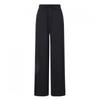 Shop   Women Ribbed Stretch Wide Pants Waistband Pocket Black Pic Wpt 20563