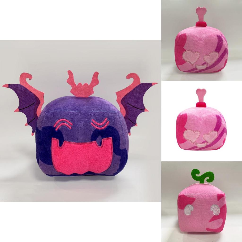 Blox Fruits Plüschtier in lila Leopardenbox Weiche und flauschige Tierfigur