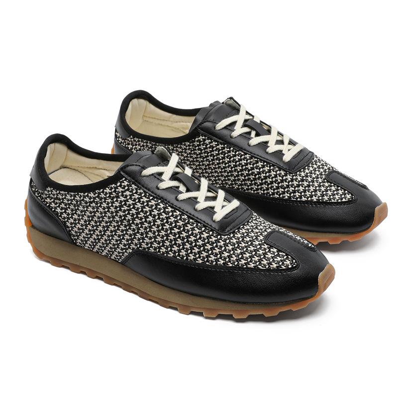 

3796 летние новые повседневные туфли удобные и дышащие ретро мода универсальные на мягкой подошве мужские туфли 45 чёрный